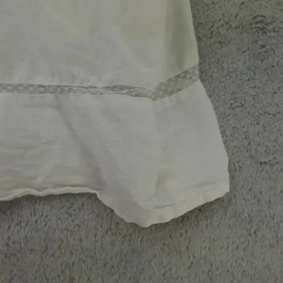 Sezane Blouse White Lace Trim Linen Frances Cottagecore - Picture 13 of 16